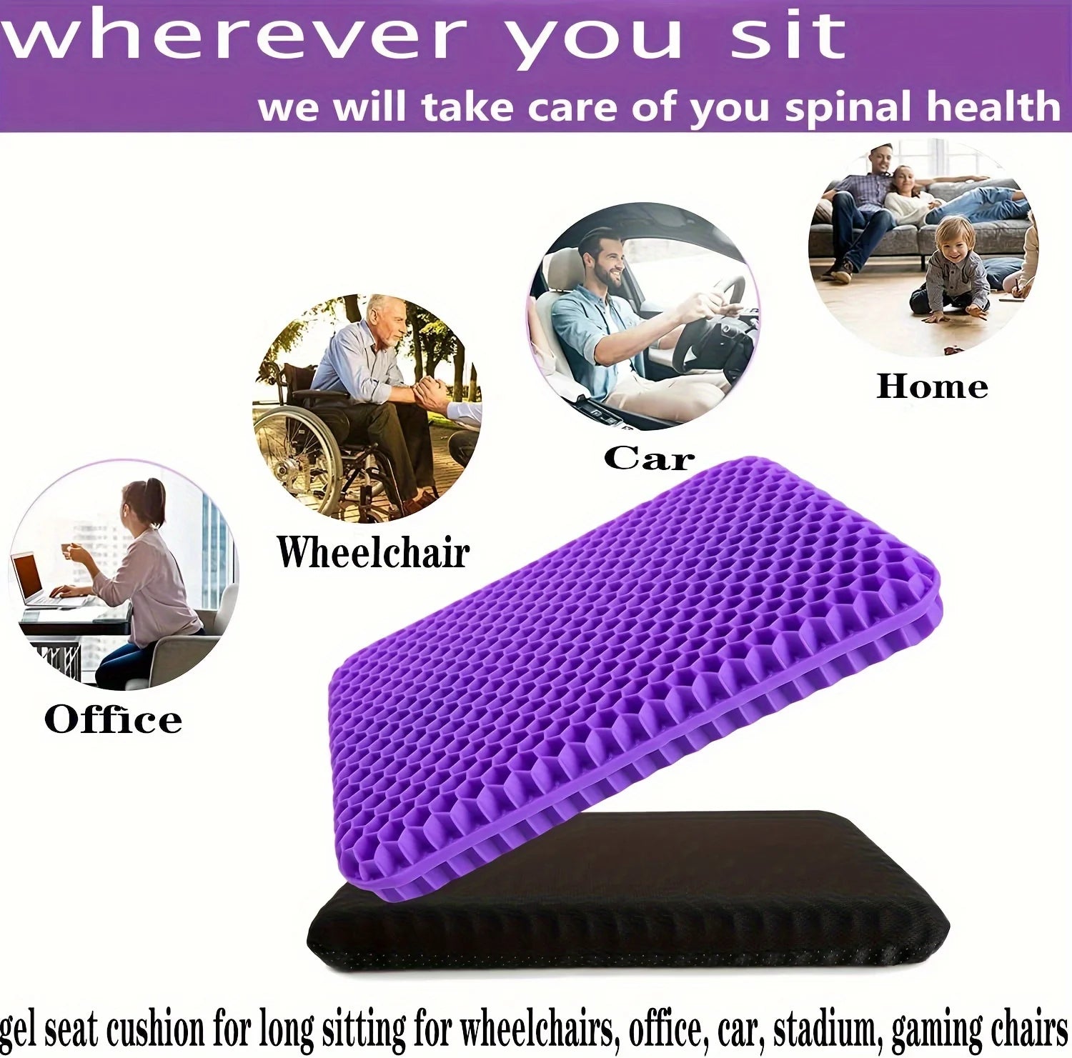 Coussin de Siège Ergonomique en Gel — Fini les douleurs après des heures assis